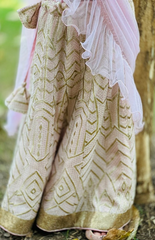 Baby Pink Ghagra Choli with Full Zari Thread & Sequence Embroidery All Over - Lilac