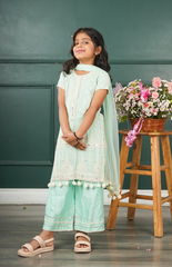 Kurta and Palazzo with Threadwork in Lucknowi Embroidery