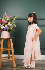 Kurta and Palazzo with Threadwork in Lucknowi Embroidery - Pink