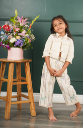 Pant and Jacket Set with Beautiful Animal Embroidery and Inner