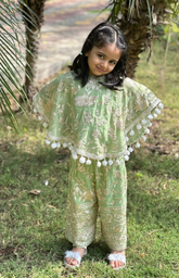 Poncho and Pant with Inner in Beautiful Parsi Gara Embroidery