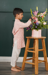 Kurta Set with Lucknowi Embroidery and Cream Threadwork