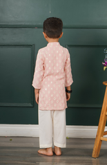 Kurta Set with Lucknowi Embroidery and Cream Threadwork