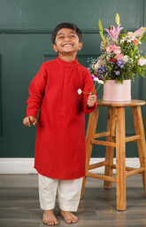 Pintucks Kurta Set with Solid Color and Elegance