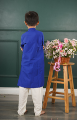 Pintucks Kurta Set with Solid Color and Elegance - Royal Blue