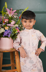 Kurta Set with Pure Chanderi Kurta and Multithread Jungle Pattern Embroidery with Salwar