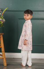 Kurta Set with Pure Chanderi Kurta and Multithread Jungle Pattern Embroidery with Salwar