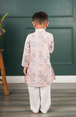 Kurta Set with Pure Chanderi Kurta and Multithread Jungle Pattern Embroidery with Salwar