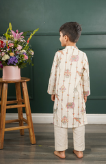 Handloom Linen Kurta with Ethnic Beautiful Animal Delicate Embroidery with Salwar