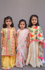 Kurta Sharara Set with Multicolor Gota and Thread Work