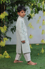 Sitara Lucknowi Embroidered Sherwani Set with Silk Bottom