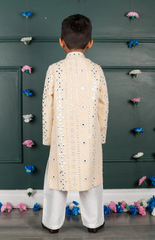 Sitara Lucknowi Embroidered Sherwani Set with Silk Bottom