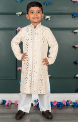 Sitara Lucknowi Embroidered Sherwani Set with Silk Bottom
