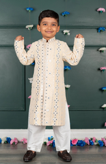 Sitara Lucknowi Embroidered Sherwani Set with Silk Bottom