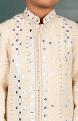 Sitara Lucknowi Embroidered Sherwani Set with Silk Bottom