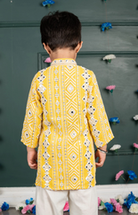 Sitara Lucknowi Embroidered Kurta Set with Cream Salwar