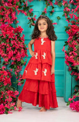 Sleeveless Peplum Garara Set - Light Pink