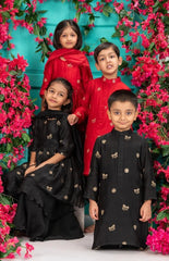 Peplum Garara Set - Zari Black