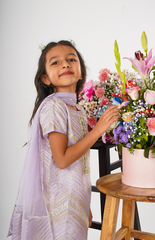 Organza Kurta Palazzo with Stylish Gotta Work - Lavender