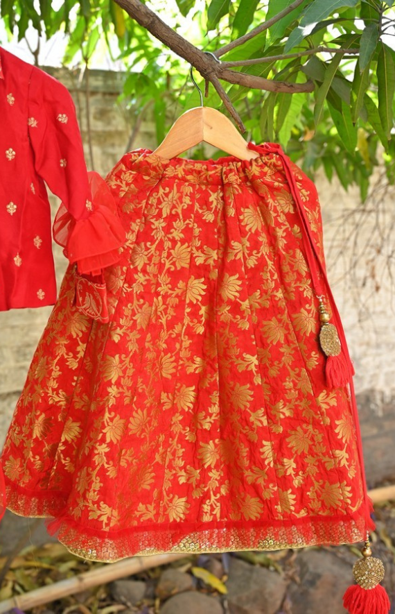 2 Piece Girls shirt and ghagra set