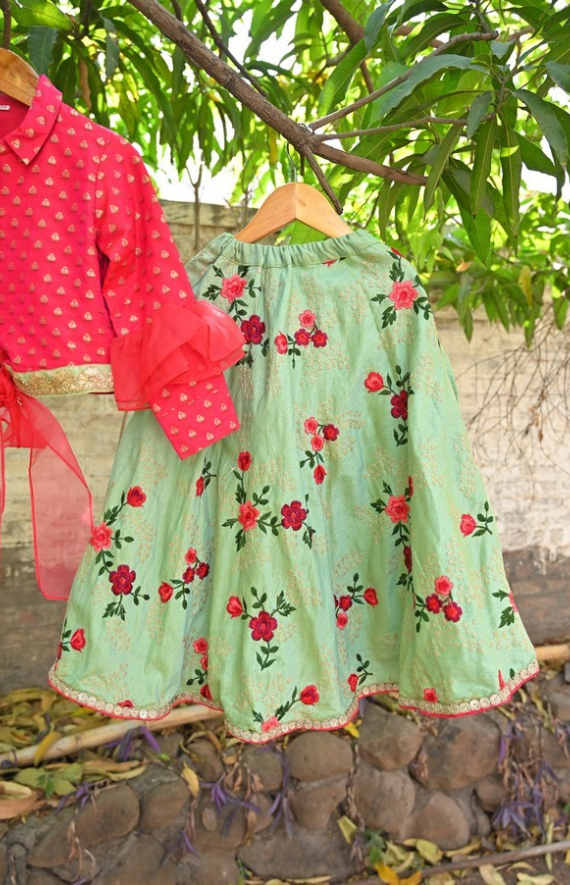 2 Piece Girls shirt and ghagra set