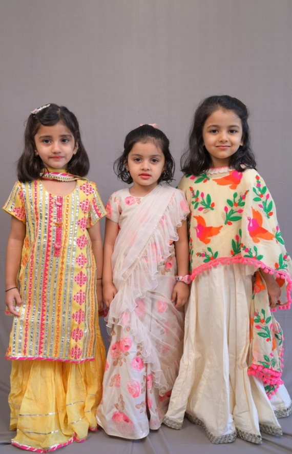 3 Piece Girl's Sharara Set