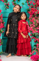 Peplum Garara Set - Zari Black